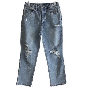 No Boundaries Blue Denim Super High Rise Straight Leg Jeans New Size 13